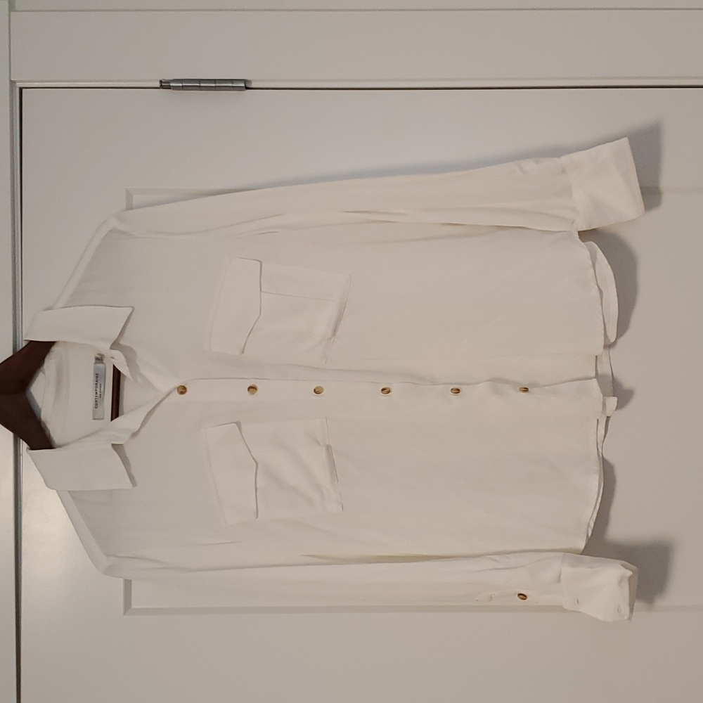 Soft white button up blouse